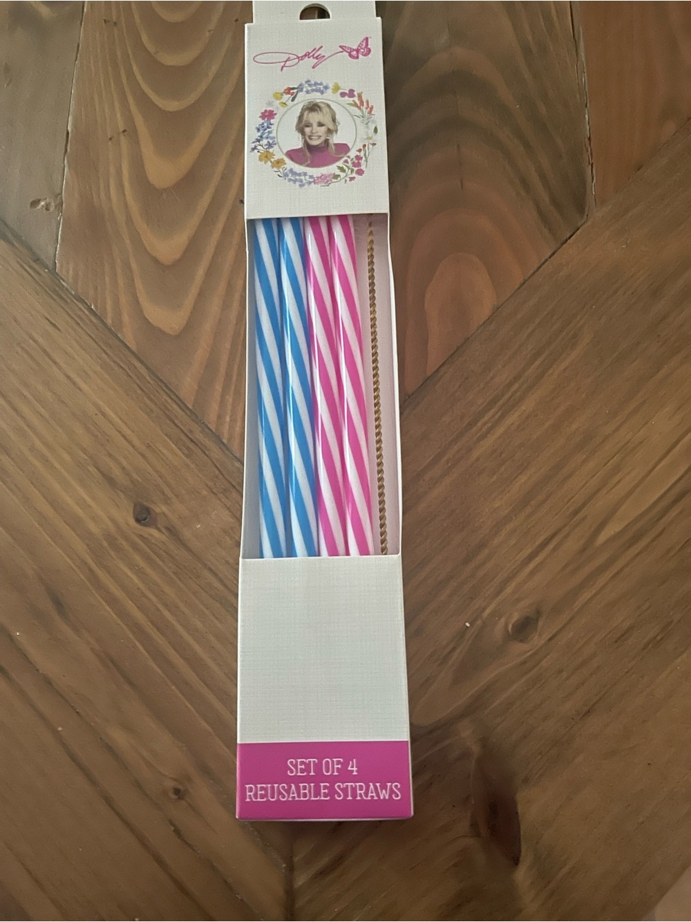 Striped Reusable Party Straws - Blue & Pink